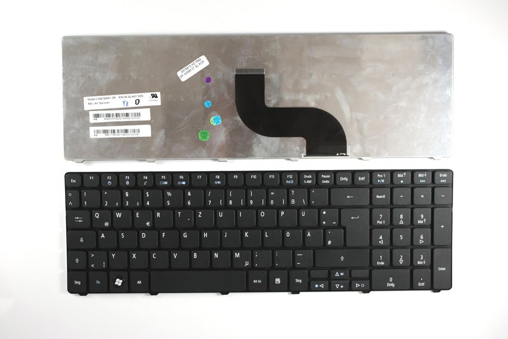 Power4Laptops German Layout Black Replacement Laptop Keyboard Compatible with Acer MP-09B26D0-6983