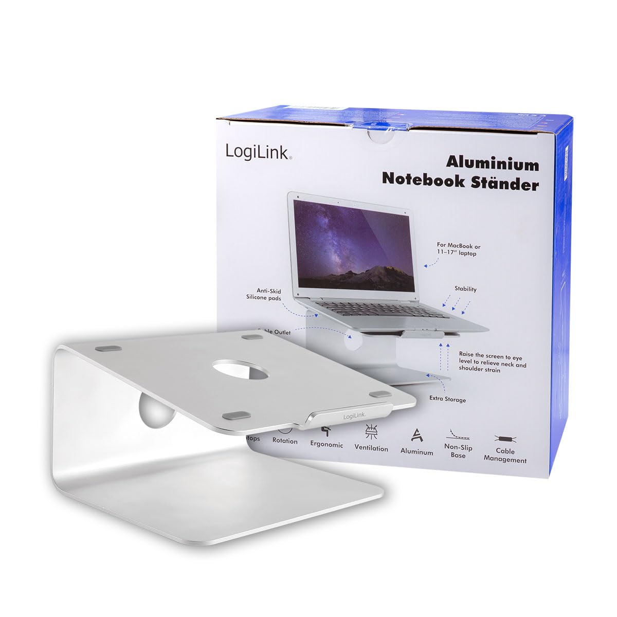 Logilink AA0104 Notebook Aluminium Ständer, 5 Kg