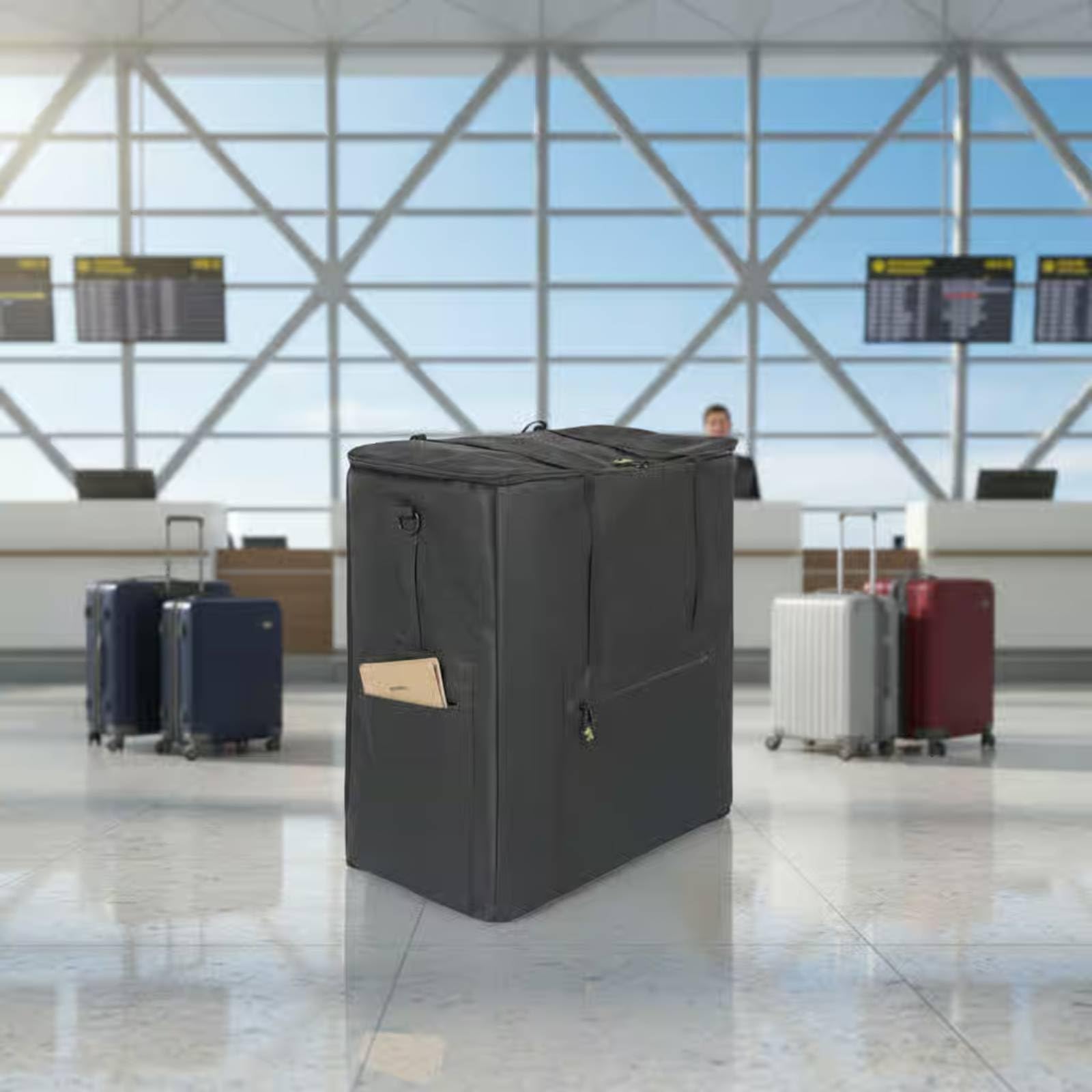 Custodia Impermeabile Borsa Trasporto Bici Pieghevole Zaino Contenitore con Struttura Ordinata E Compartimenti Pratici in Tessuto Oxford Resistente