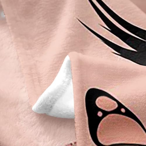 Miniatura 3 de Erosebridal Manta de pestañas rosa ligera, manta de vellón de mármol brillante para adultos, para niñas y mujeres, manta de franela de tinta fluida