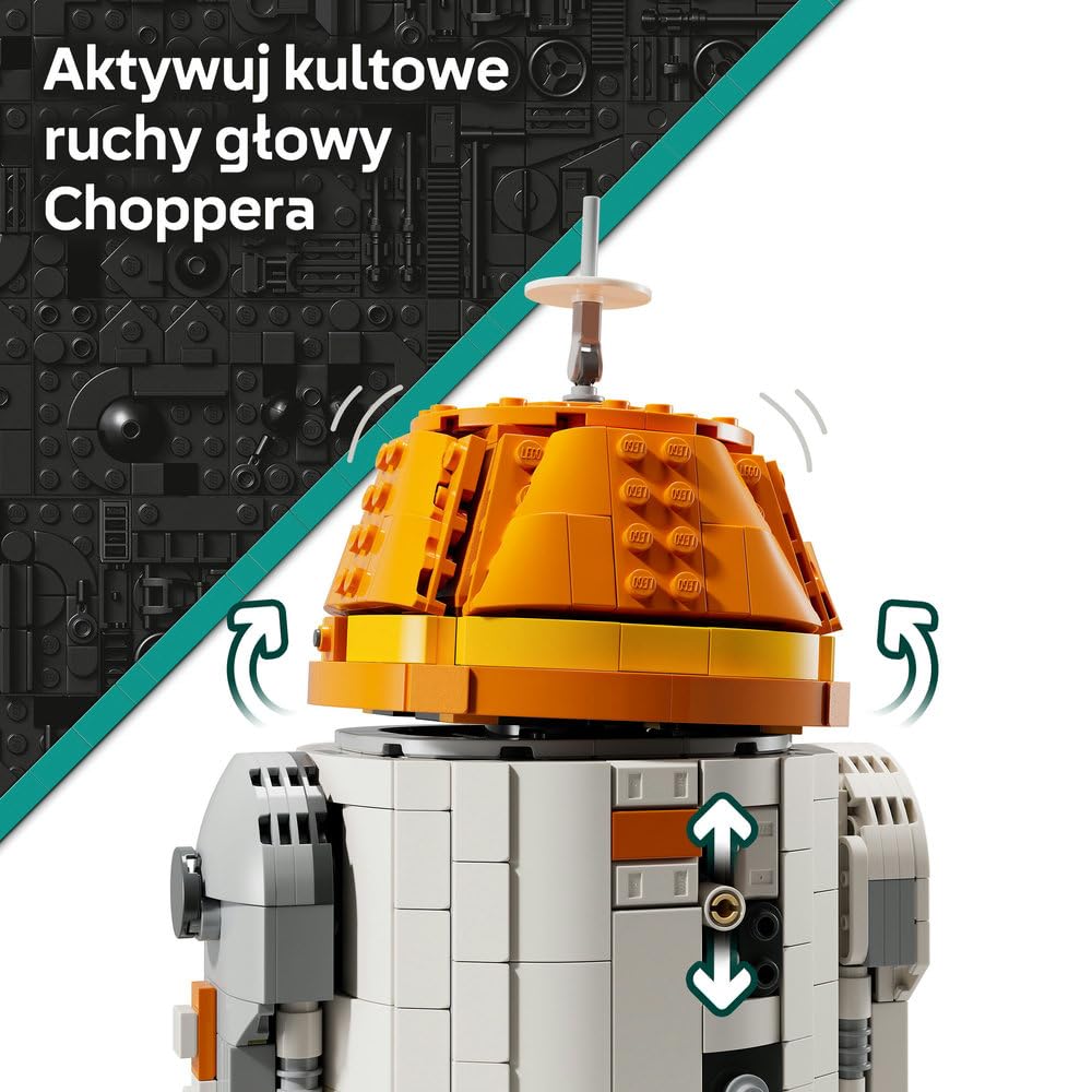 LEGO Star Wars Droid astromechaniczny Chopper (C1-10P), zabawka dla dziecka do zbudowania, zestaw konstrukcyjny dla 10-latka z figurką, pomysł na prezent dla chłopca, dziewczynki, całej rodziny 75416