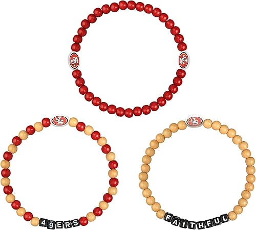 Vista 19 de FOCO NFL unisex-adult NFL Team Logo Officially Licensed 3-Pack Beaded Friendship Bracelets