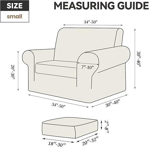 Miniatura 7 de WEERRW - Funda elástica de terciopelo para silla y sofá de 2 piezas, protector de muebles de lujo de terciopelo suave y lujoso con base elástica