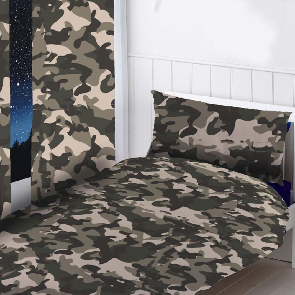 The Gift Scholars Grey Camouflage Curtains 72" Drop