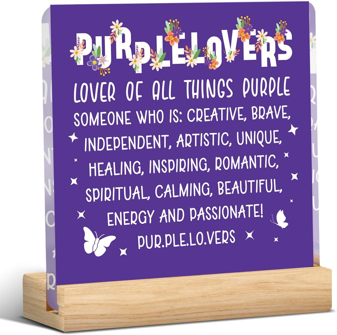 Purple Gifts for Purple Lover Office Decor Purpleologist Acrylic Sign Desk Table Decor for Home Office