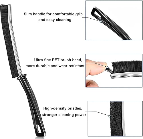 Miniatura 3 de Cepillo limpiador de lechada con mango duro, cerdas rígidas en ángulo para duchas, bañeras, cocinas, multisuperficie, herramienta de limpieza para