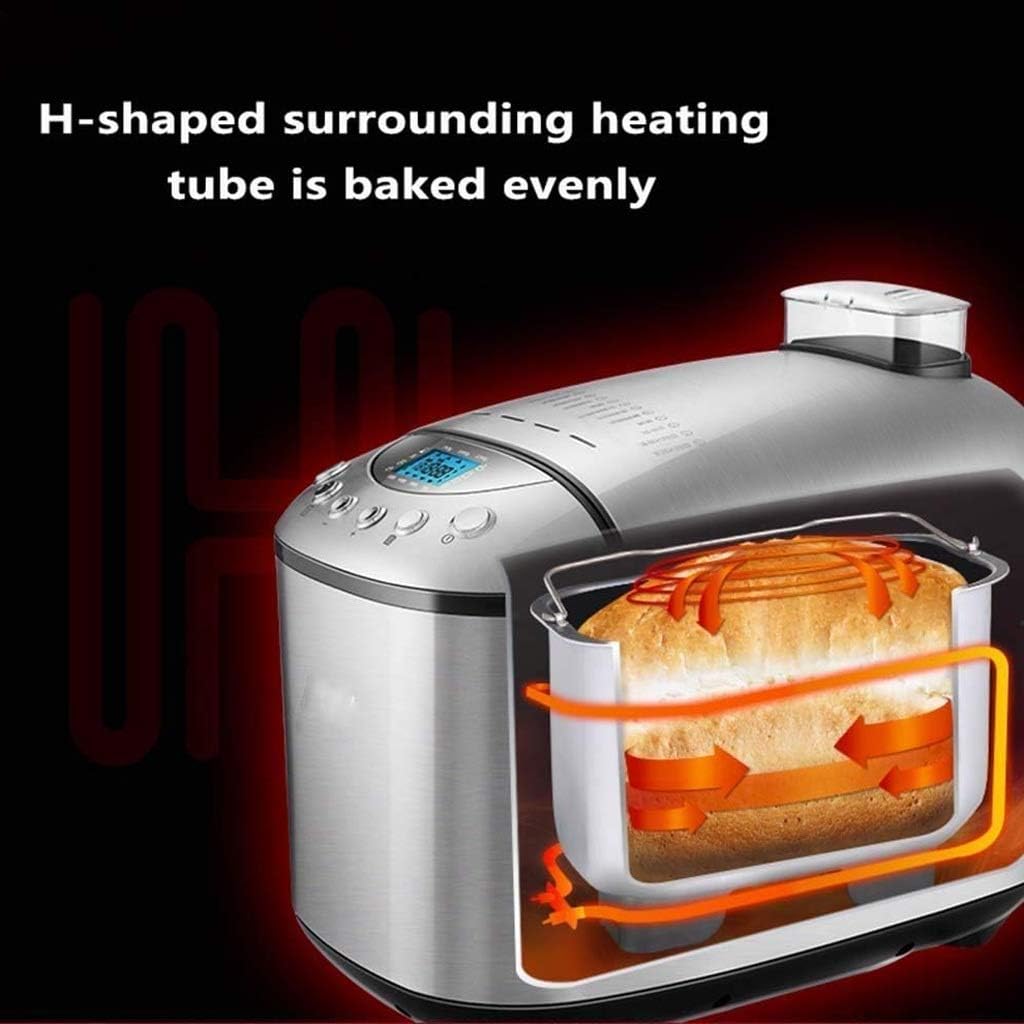 Bread Machine Premium Dough Maker with Auto Fruit and Nut Dispenser, Loaf Capacity, Stainless Steel