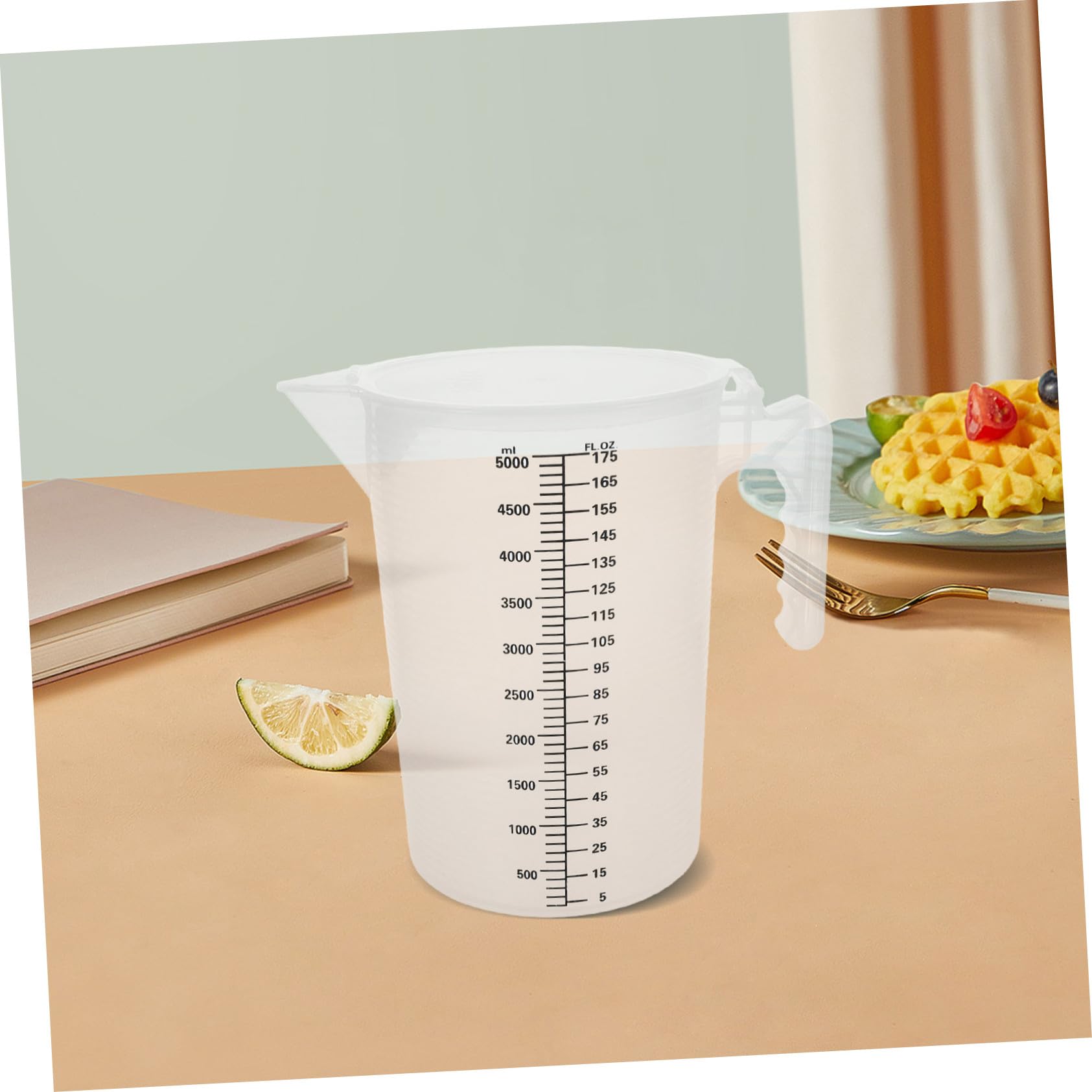 Brocca Graduata in Plastica 5l con Coperchio, Misurino Cucina