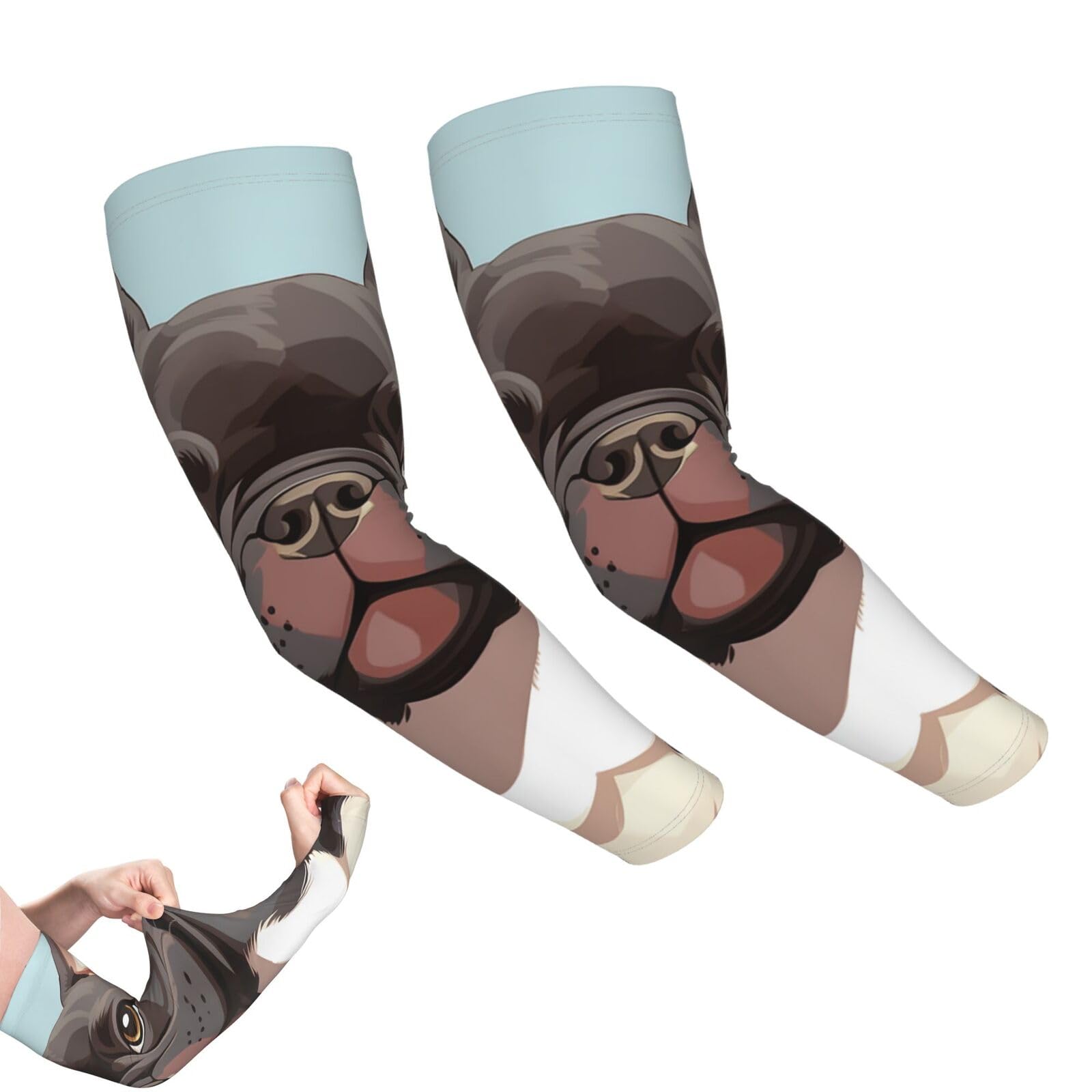 VTCTOASY Arm Sleeves for Men Women UV Sun Protection Sleeves French Bulldog Dog Cute Arm Sleeve Cooling Tattoo Cover