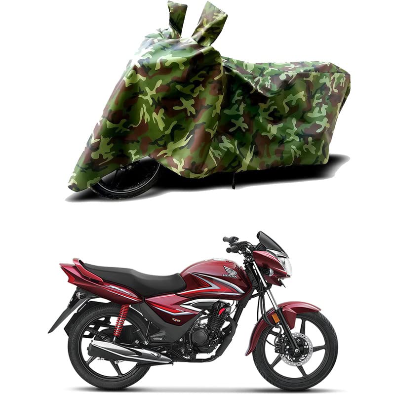 Image of 100% Water Resistant Full Bike Scooty Two Wheeler Body Cover Compatible for Shine Drum /UV-Rays /Heat Protection /Birds Dropping /Scratchproof /Dust Proof /Waterproof /All Varient[Green MJ]