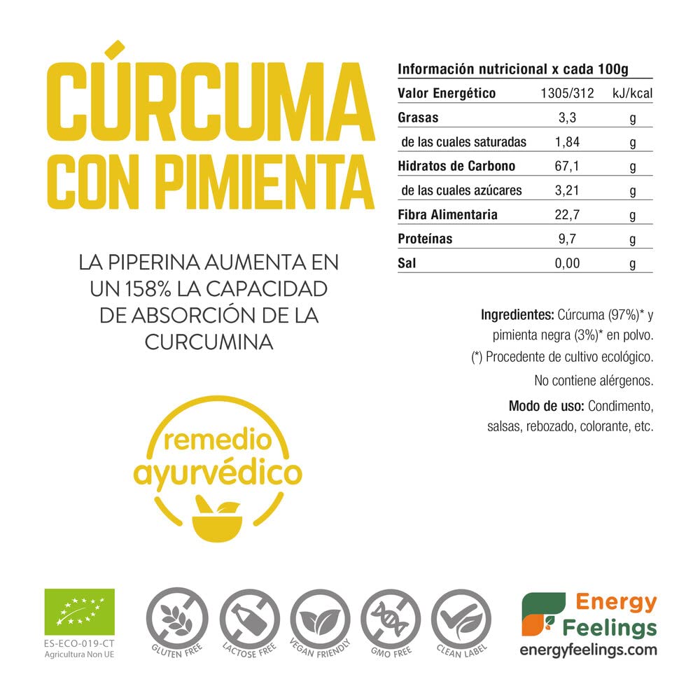 Energy Feelings - Curcuma Nero Pepe Polvere - 1kg