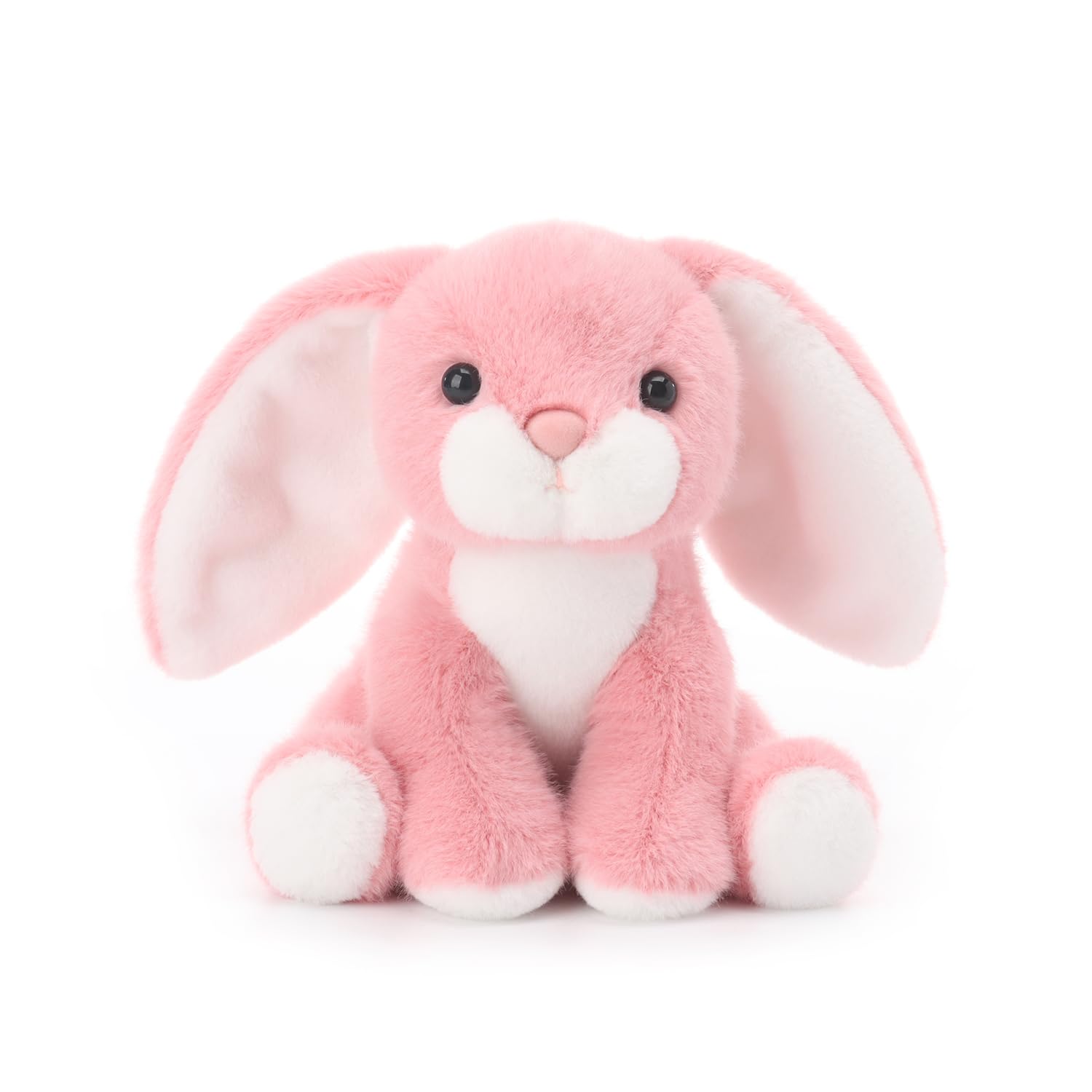 Peach Pink Gentle Bunny Rabbit Plushies Stuffed Animals for Baby Girl and Boy, Soft Cute Plush Toys for Kids, 6.3 Inches