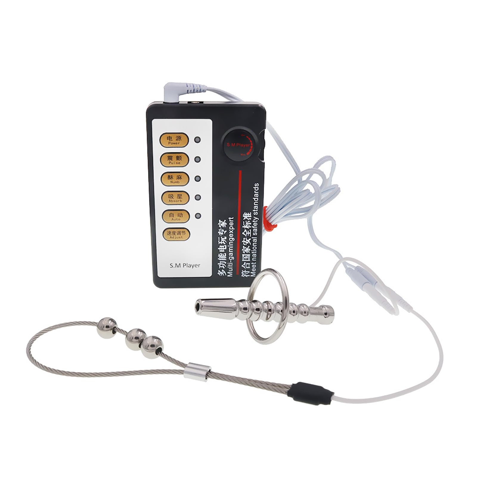 Plug Uretrale Elettrostimolante Con Anello Fallico Regolabile Dilatatore Vuoto Acciaio Inossidabile Giocattolo BDSM Uomo E Stim