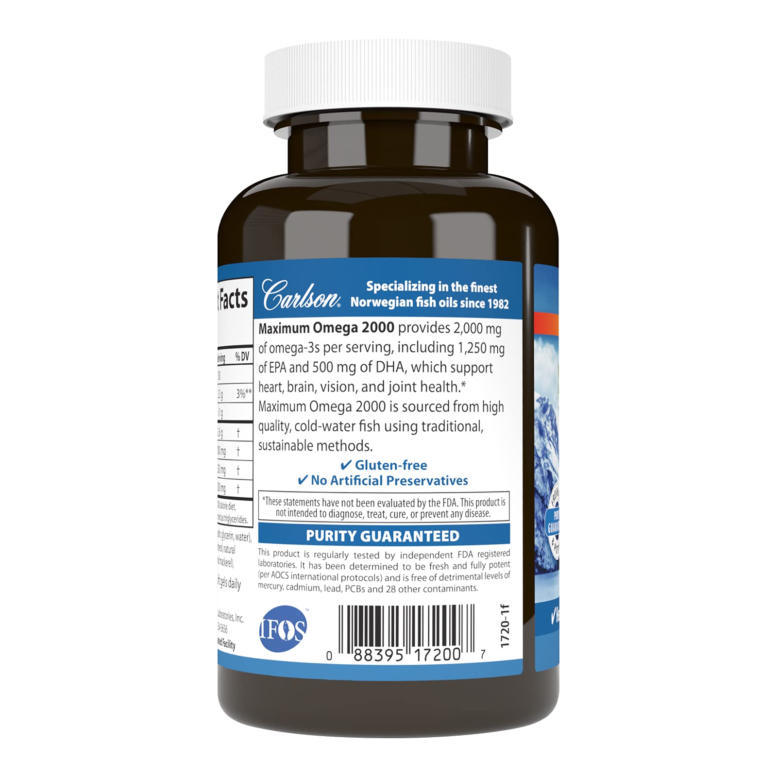 Carlson Maximum Omega 2000, 2000 mg, Wild-Caught, Lemon, 60 Softgels — Amazon image 3