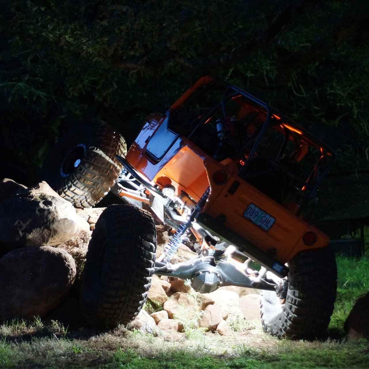 Flash Sale Buy 1 get 1 LUX MAX Magnetic LED Rock Lights, RGB Color Changing 4 Pack (10 Foot Wire Length)