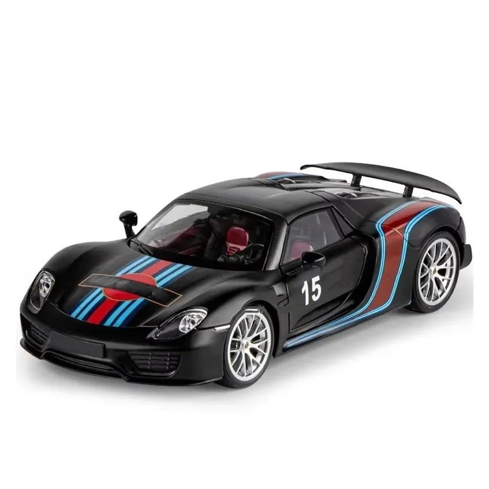 ONAIC Diecast Model 1:18 For 918 For Martini Car Model Alloy Diecast Doors Opened(Black)