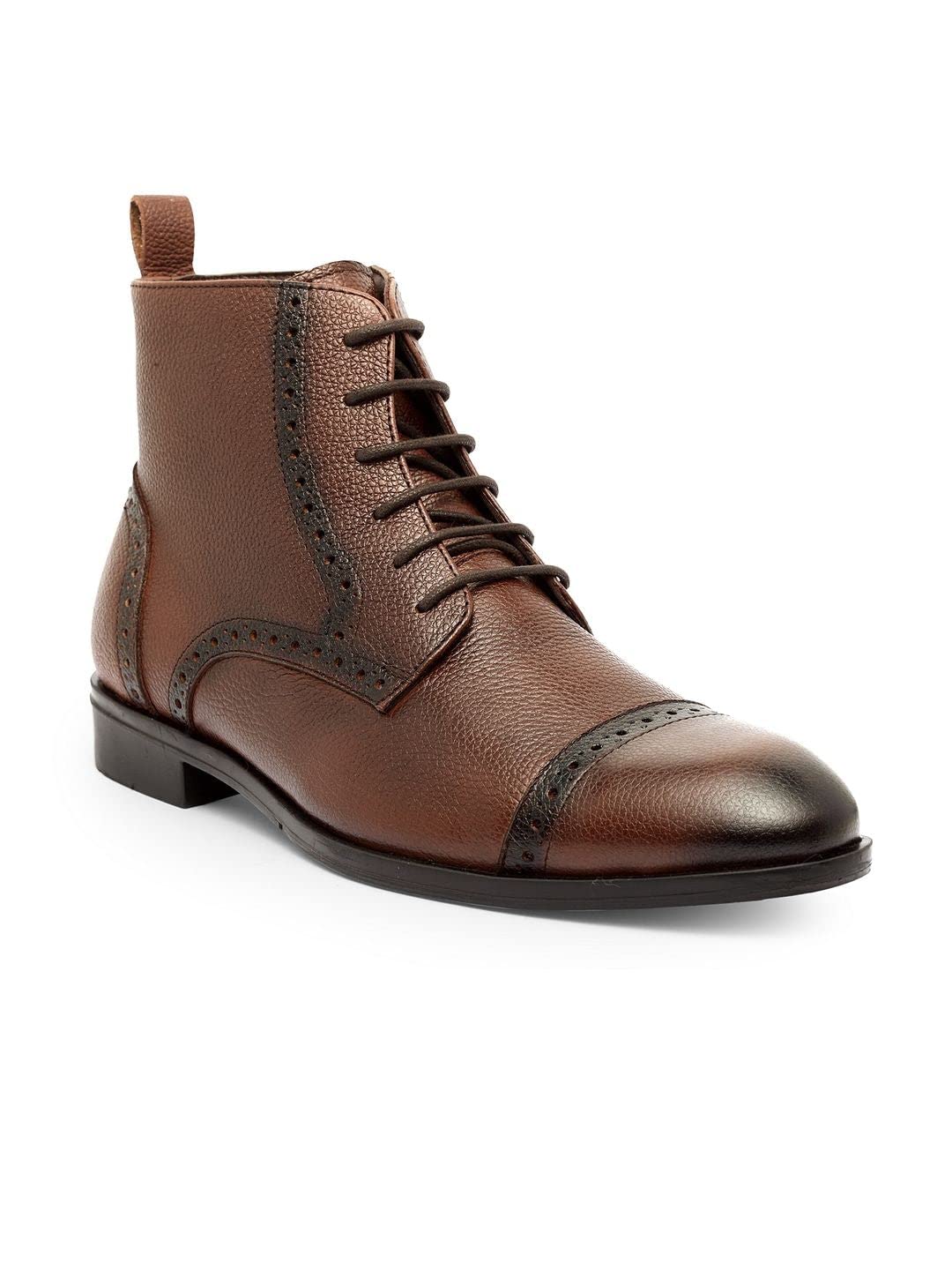 Teakwood- Men Brown Solid Leather Round Toe Mid-Top Flat Boots_Size 42 (B0BB9P2W62) Amazon Price History, Amazon Price Tracker