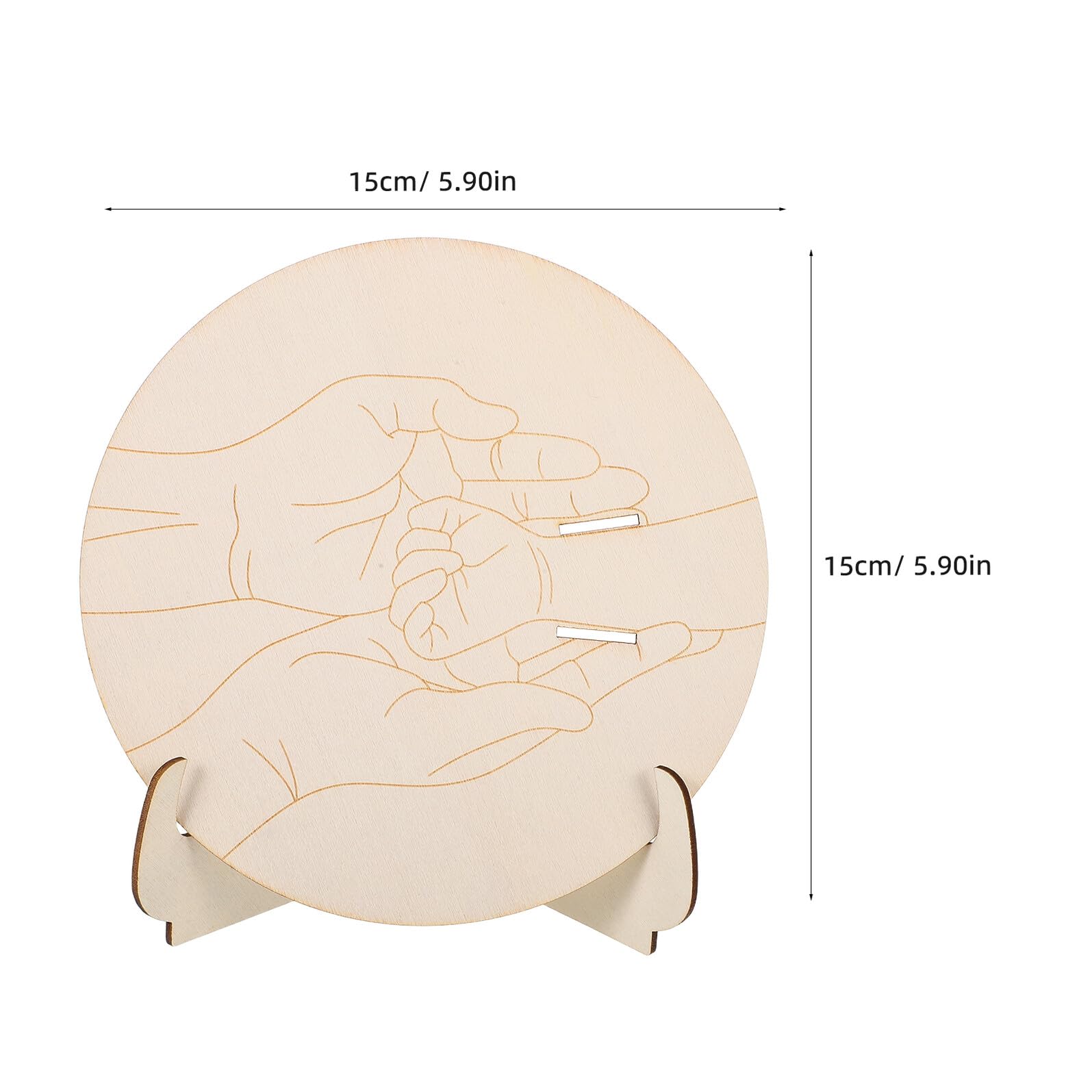 SUPVOX Porte-Bracelet Naissance en Bois avec Plaque Ronde Gravée Et Support Souvenir Personnalisé pour Bébé Fille Cadeau De Baptême Et Nursery
