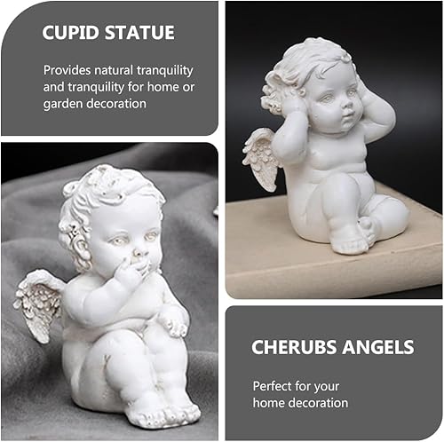 Miniatura 7 de 3 figuras de ángel de querubín, estatua de querubín, no se transparenta, no habla, adornos de decoración para el hogar, oficina, Navidad, boda,