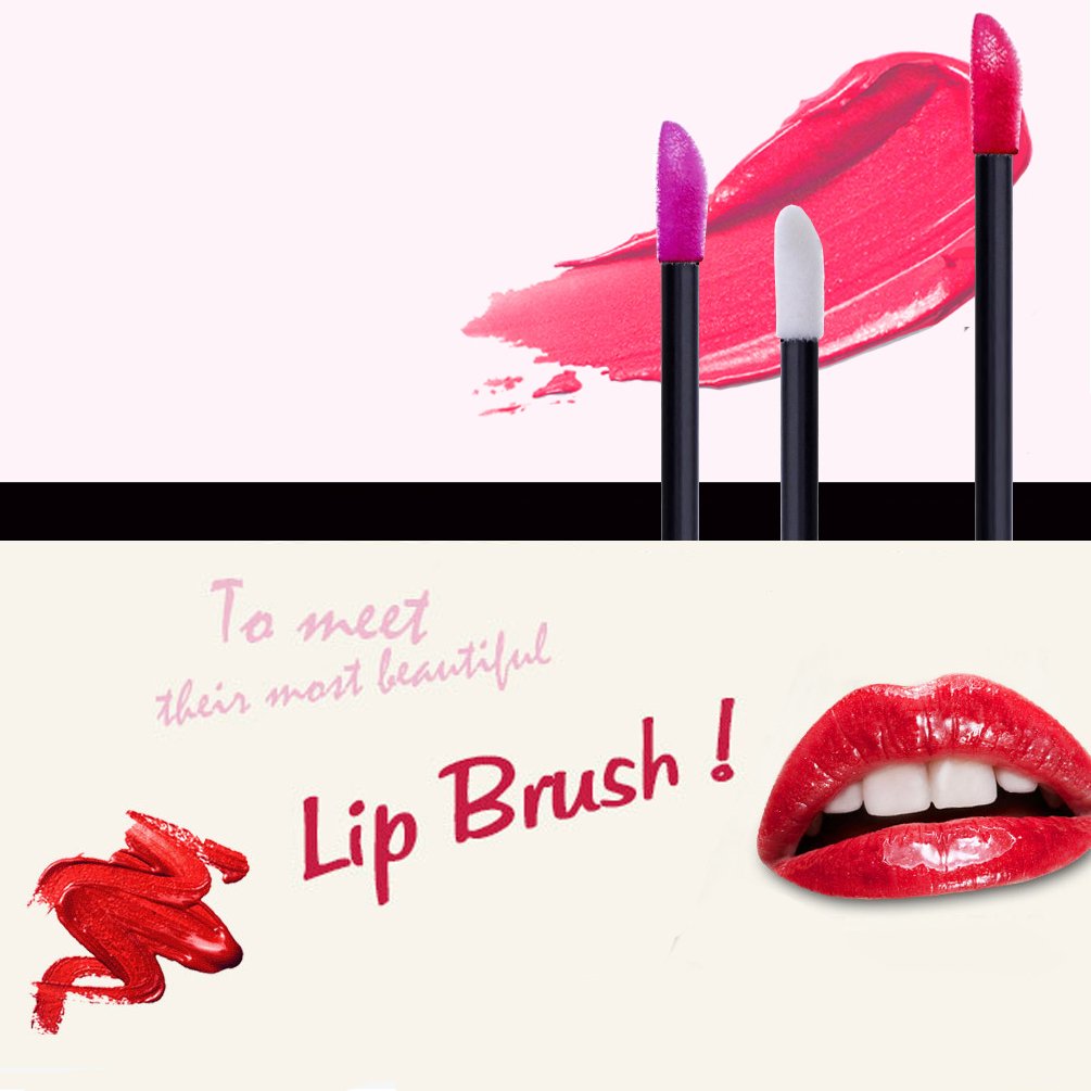 KINGMAS 100 Pack Disposable Lip Brushes Lipstick Gloss Wands Applicator Makeup Tool Kits