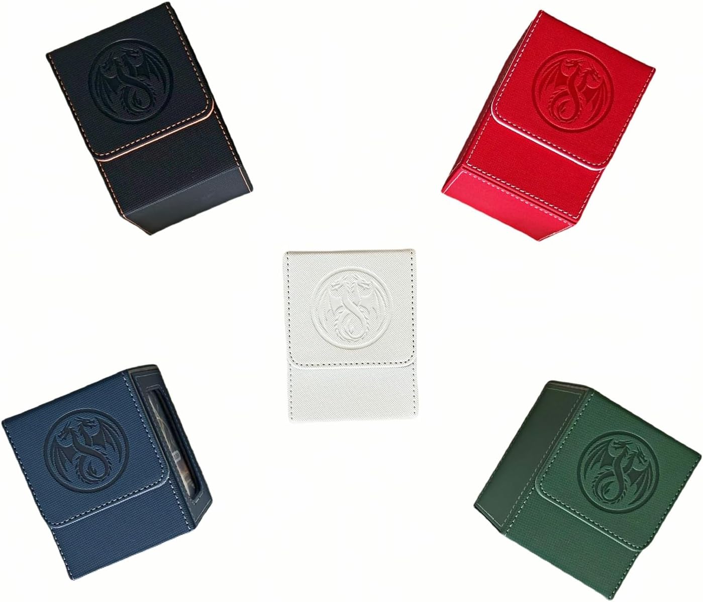 10 in 1 Commander Deck Box Set,for 2400+ Unsleeved Cards,Including Premium XLarge Trading Card Storage Box,5 PCS Deck Case Display,Gift Dice & Card Divider,Fit for MTG/TCG/Magic (Black & Red Set)