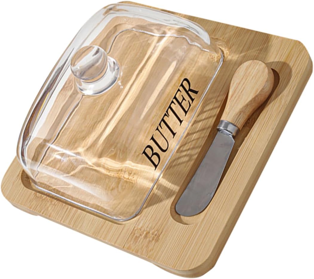 Butter Dish with Dome Cheese Container Large Lid Refrigerator Butter Box Airtight