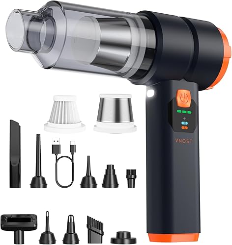 Portable Cordless Car Vacuum, 4-in-1 Handheld Cordless Vacuum with 30,000Pa Suction, 130,000 RPM, 6,800mAh Battery, 10 Nozzles, Rubber Paint Material for Car, Home,Birthday Gifts for Men Dad Husband