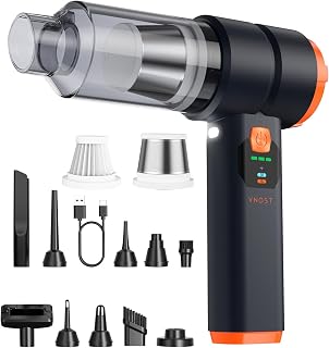 Portable Cordless Car Vacuum, 4-in-1 Handheld Cordless Vacuum with 30,000Pa Suction, 130,000 RPM, 6,800mAh Battery, 10 Nozzles, Rubber Paint Material for Car, Home,Birthday Gifts for Men Dad Husband