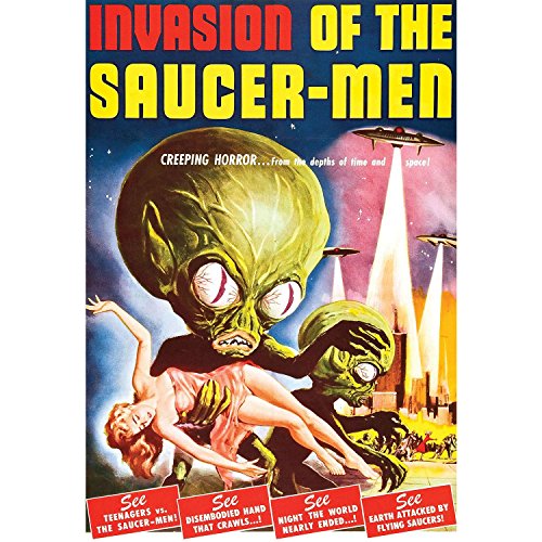 Affiche vintage Alien Invasion Of The Saucer Men cinéma géante 91x133cm