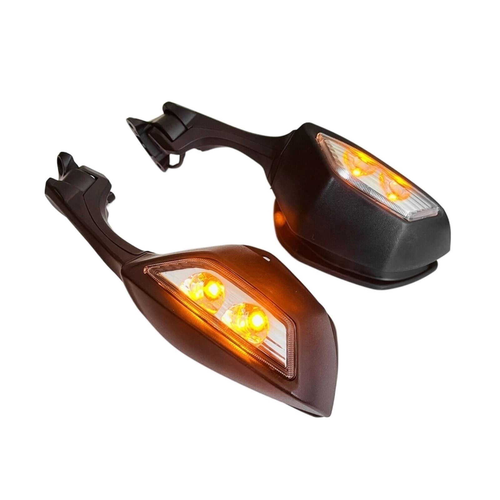 Amazon | オートバイ折りたたみミラー LED ターンライト信号リアビュー