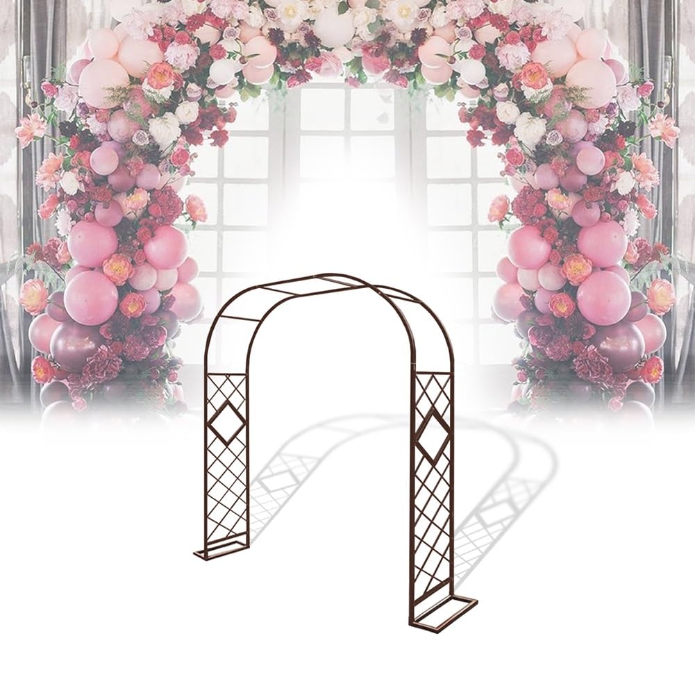 Arco nuziale in metallo per decorazioni, robusto arco nero per piante rampicanti, ideale per prato, giardino, decorazione per feste (W180 x H230 cm)