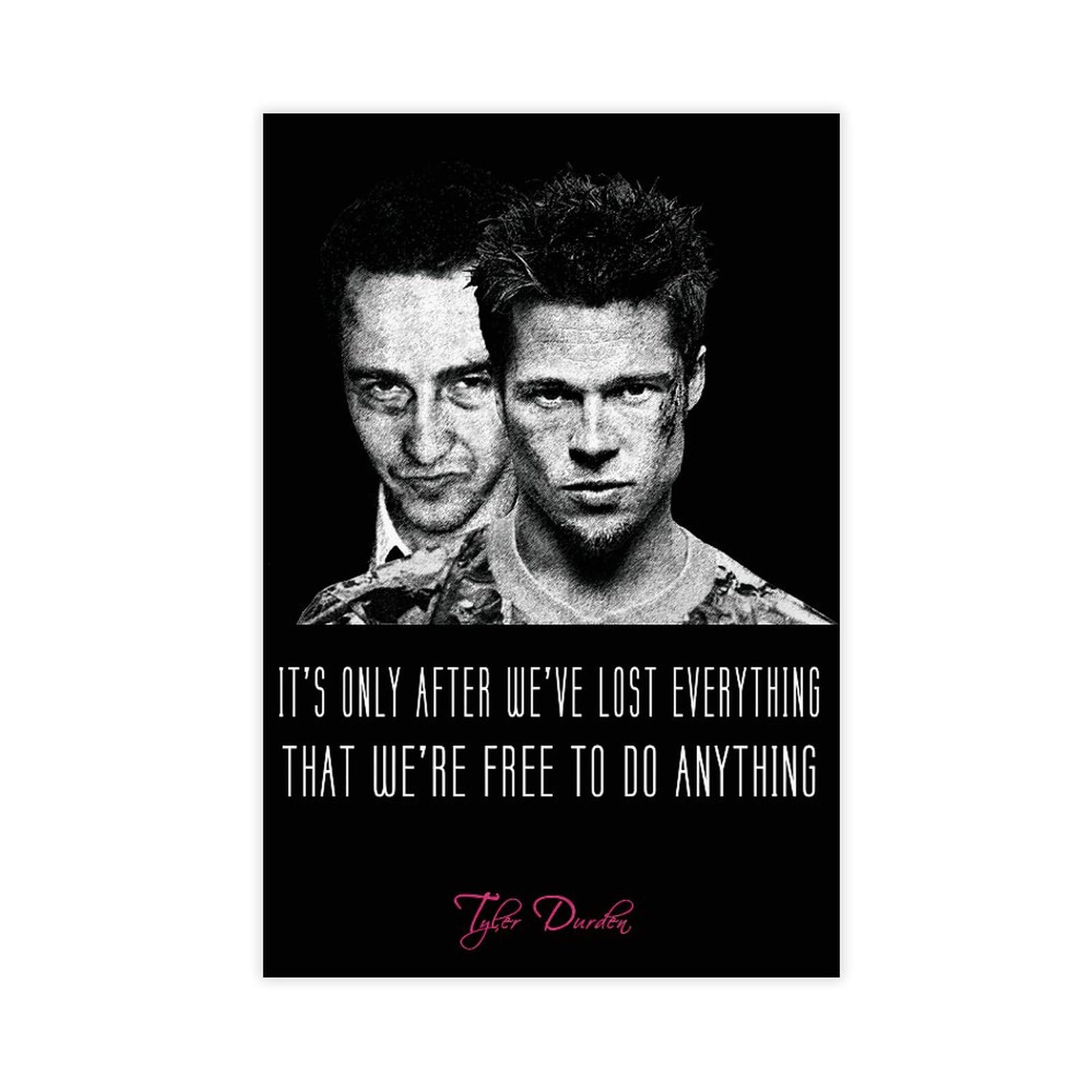 Pacsci Fight Club Poster Tyler Durden Classic Movie Poster 4 Fight Club Posters Tyler Durden Classic Movie Poster 4 Canvas Poster Bedroom Decor Sports Landscape Office Room Decor Gift Unframe-Style 12X18inch(30X45cm)