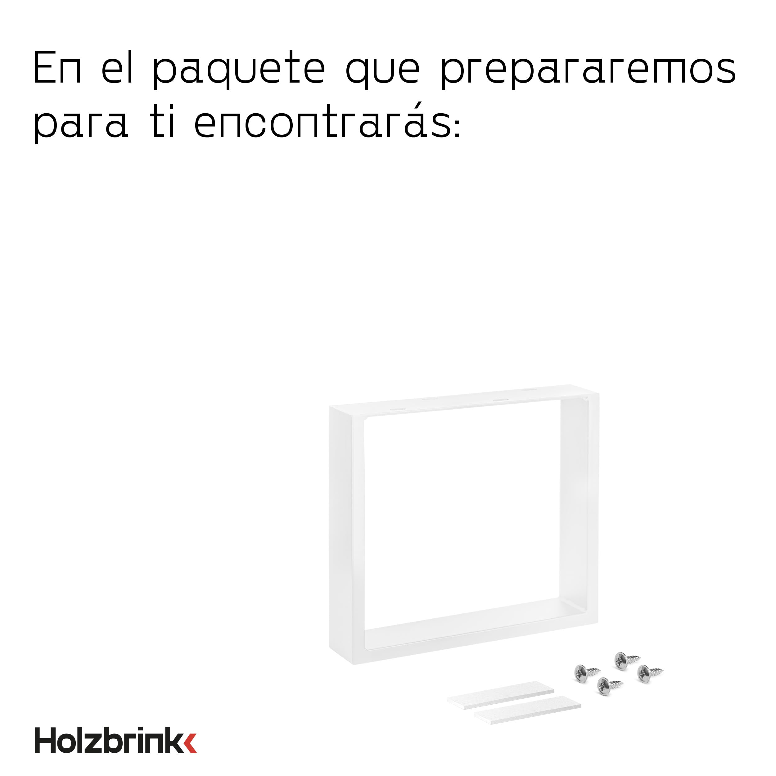 HOLZBRINK Patas de Metal Blanco para Muebles | Soportes para Mesa del Centro, Comedor, Escritorio, Banco | 1 Pieza 40 x 43 cm
