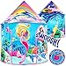 W&O Musical Mermaid Tent with Under-The-Sea Button, Magical Kids Play Tent, Mermaid Toys for Girls, Outdoor & Indoor Tent for Kids