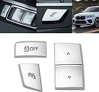 Vista 10 de x xotic tech Interruptor de bloqueo de ventana de luz de emergencia, botón de ventilación de CA, compatible con BMW Serie 5 6 7 X3 (plateado)