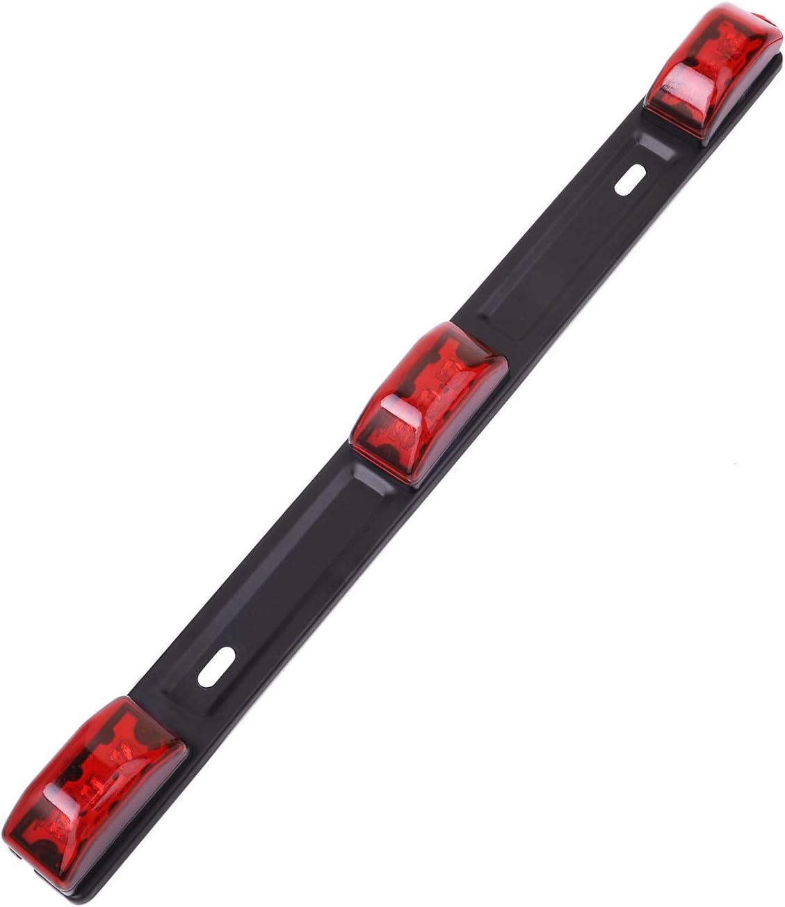 NPAUTO Red Trailer Light Bar 3 Light 9 LED Clearance ID Lightbar Strip for Trailer Truck Boat Identification Light