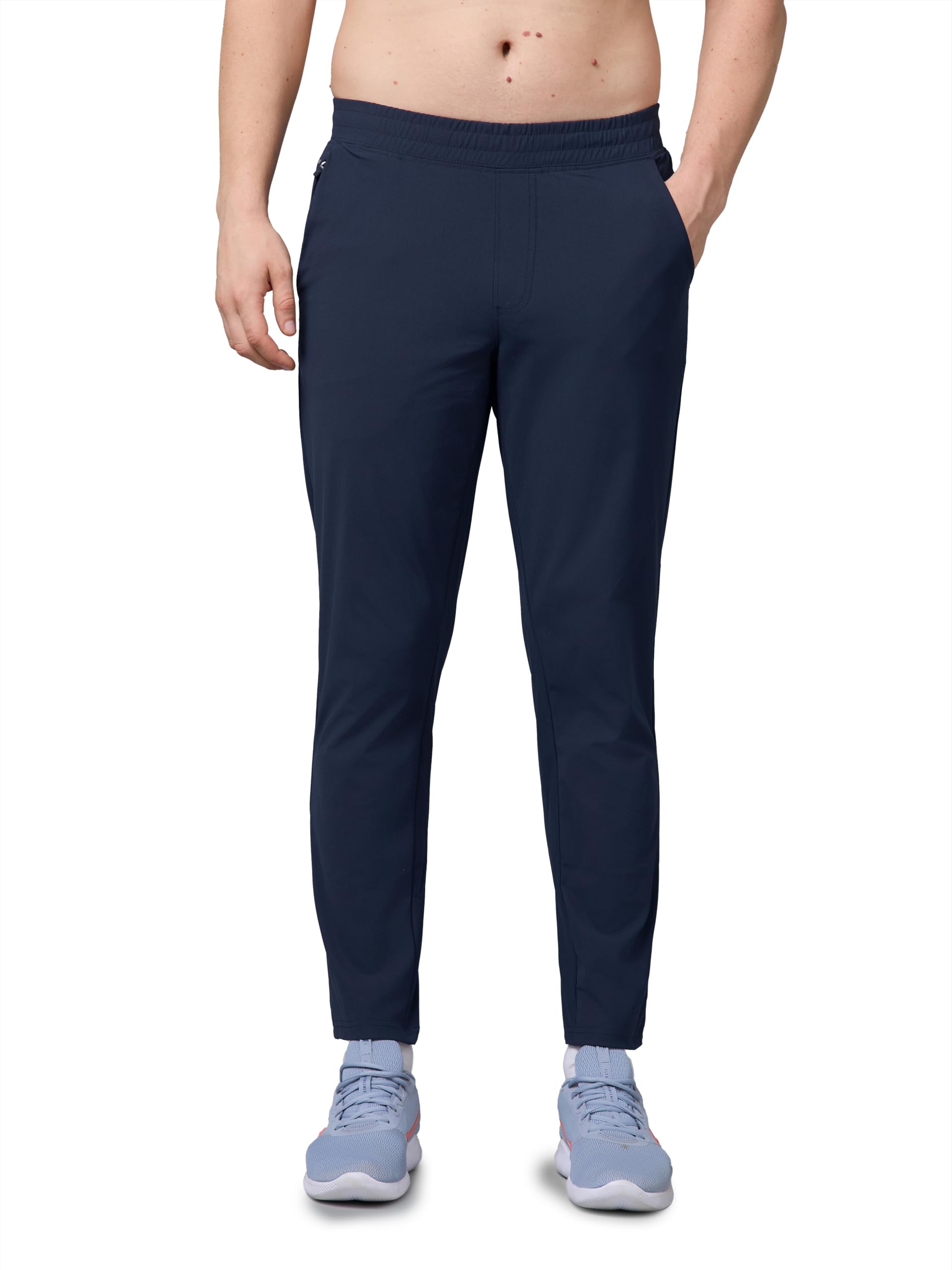 technosport Men's Solid Relaxed Fit Track Pants DURACOOL+ Quick Dry Polyester Elasticated Drawstring with Zip Pockets for Gym Running Workout-picture-33