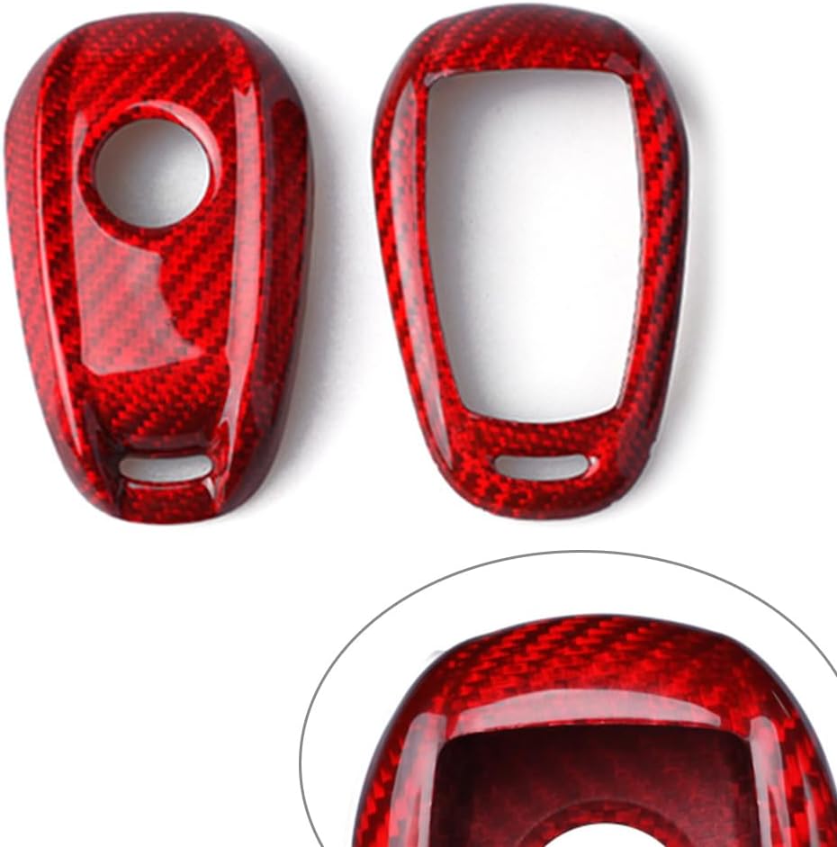 Cnoula11 Carbon Fiber Key Fob Cover, Remote Key Fob Case For Alfa Romeo Giulia, Stelvio, Red
