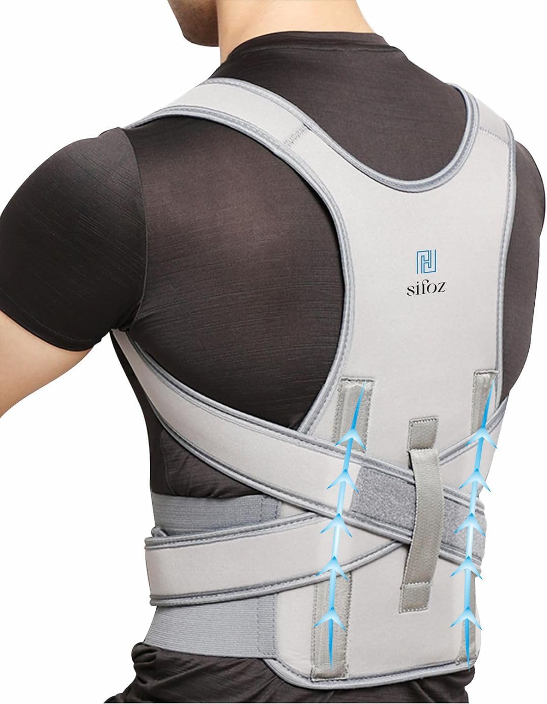 PDTXCLS Gieghty Sifoz Free Size Posture Corrector For Men And Women Back Support Belt Back Pain Back Straight And Shoulder Support Belt (Universal Size) (Metallic Belt)