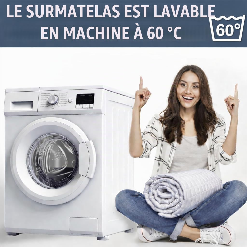 FAM Home Protege Matelas 160x200 cm Coton Housse Hypoallergénique Respirant