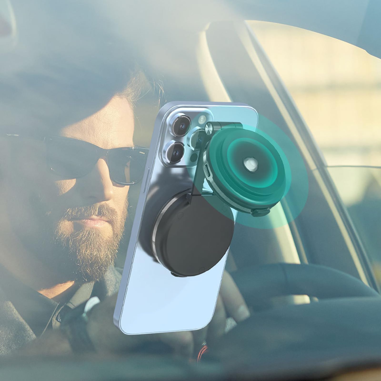 Support de téléphone portable et sécurisé pour voiture avec ventouse pour navigation, appels vidéo, conduite sûre