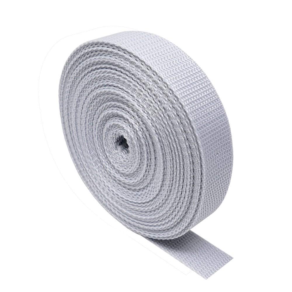 The Bead Shop Light Grey Heavy Duty Webbing Strap Tape - 5 Metres - Rucksack/Backpacks, Luggage/Cargo Strapping, Belts (, 38Mm)
