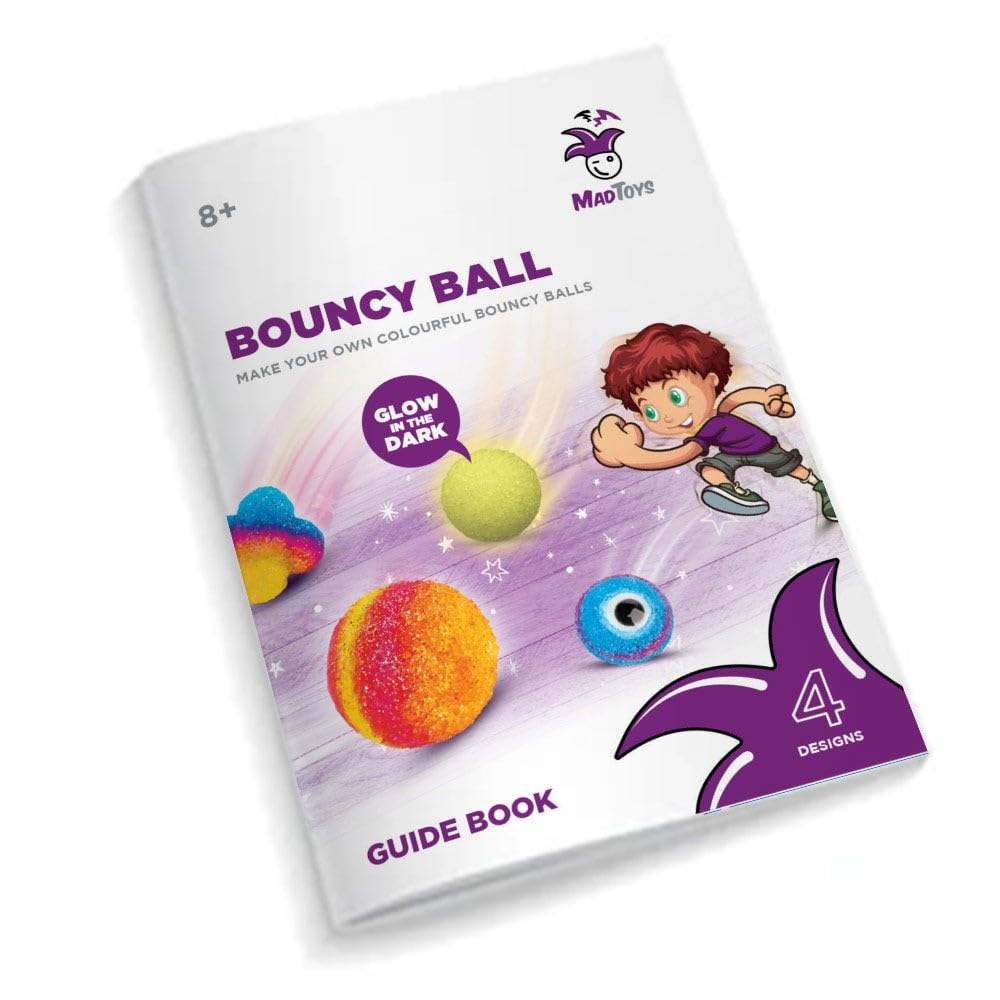 Mad Toys STEM Toy Make Your Own Bouncy Ball Science Experiment Kit with Easy to Follow Guidebook, Gift Ideas for Little Scientists Purple Aged 8+ Years One Size 723729
