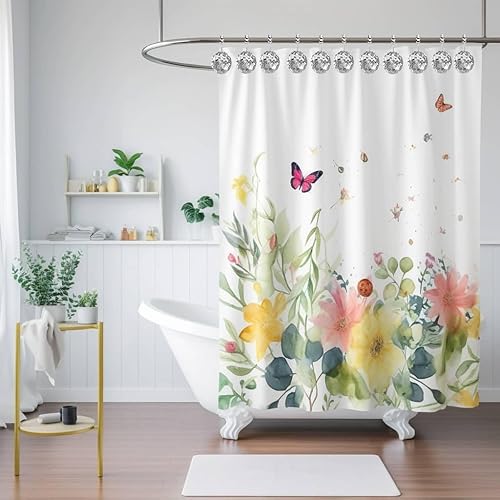 Miniatura 4 de Ganchos de cortina de ducha con diamantes de cristal para baño, paquete de 12, ganchos de acero inoxidable plateados a prueba de óxido, colgador de