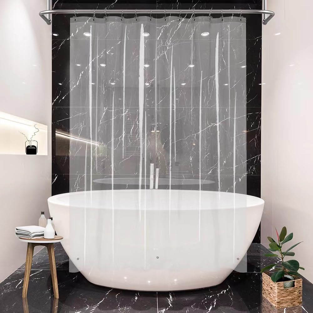 DeMediocre Clear Stall Shower Curtain Liner Plastic Shower
