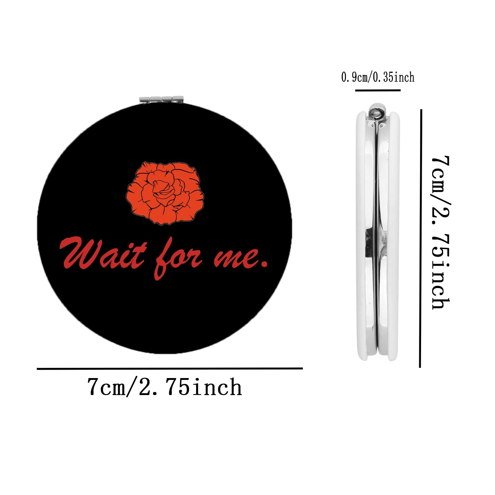 FEELMEM Wait for Me Musical Compact Mirror For Theatre Lover Musical Theatre Fan Gift Mirror Gift For Women Theater Merch (beige) - Image 2