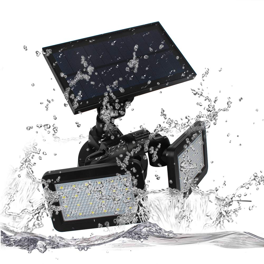 Lampada solare per esterni, LED rotante, sensore di movimento solare, luci di sicurezza, angolo regolabile, parete esterna, lampada solare da parete Abs