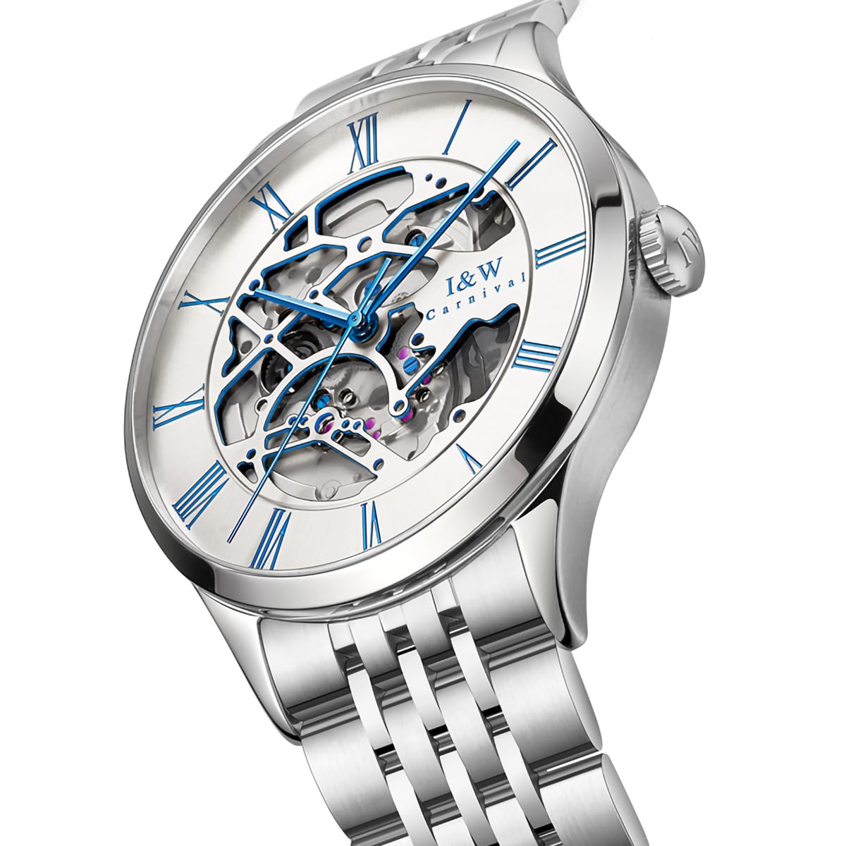 TEINTOP I&W Automatik Uhr Herren Mechanische Skelett Uhren Japanische Bewegung Armbanduhren