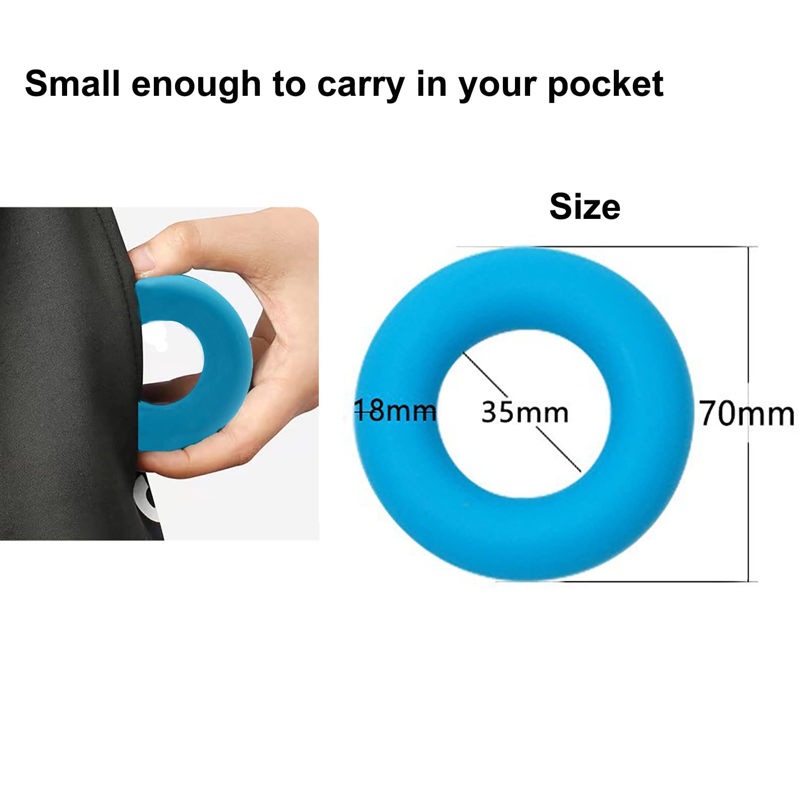 Paquete de 4 anillos fortalecedores de agarre de mano, ejercitador de dedos, entrenador de fuerza, agarre de silicona para entrenamiento de fortalecimiento muscular, agarre de antebrazo, entrenamiento