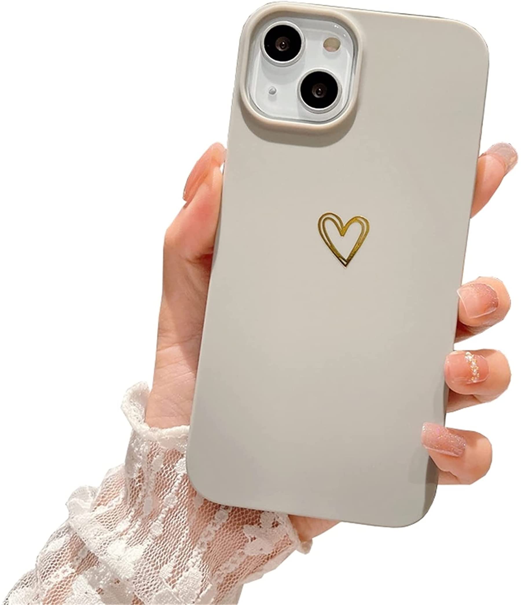 Einaily Hülle für iPhone 13 Case Crystal Clear Handyhülle Mode Chic Muster Ultra Dünn TPU Silikon Herz Bumper Stoßfest Kratzfest Schutzhülle für iPhone 13 Slim Case Cover